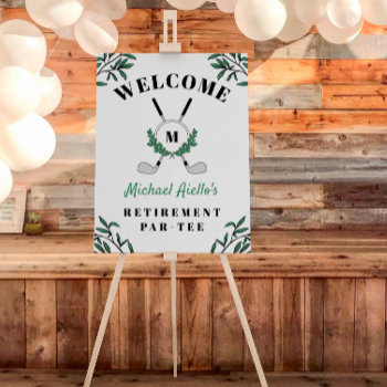 Golf Monogram Retirement Par-tee Welcome Foam Board by Paperpaperpaper at Zazzle