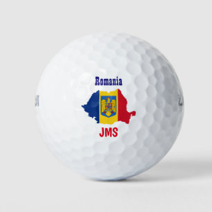 Golf Monogram Romania Flag Map Golf Balls