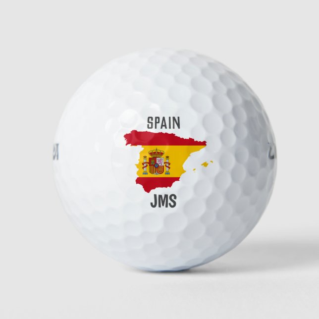 Golf Monogram Spain Flag Map Balls (Front)