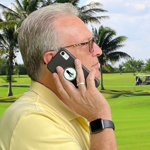Golf Monogrammed Golfer Modern Sports Green Black PopSocket