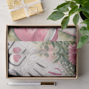 Golf Mother’s Day with Golf Ball and Flowers Tissue Paper