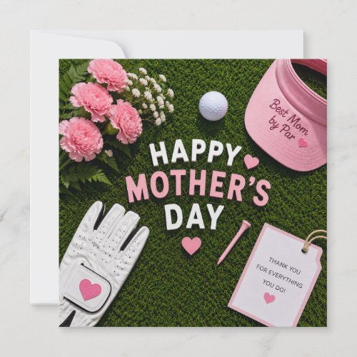 Golf Mother's Day for golf mom with ball on green Card