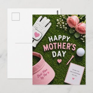 Golf Mother's Day for golf mom with ball on green Postcard