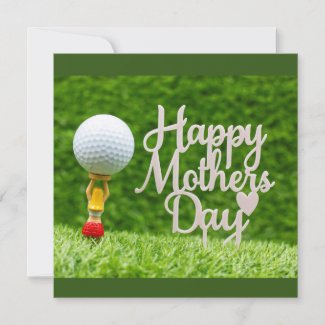 Golf Mother's Day with golf ball and red heart