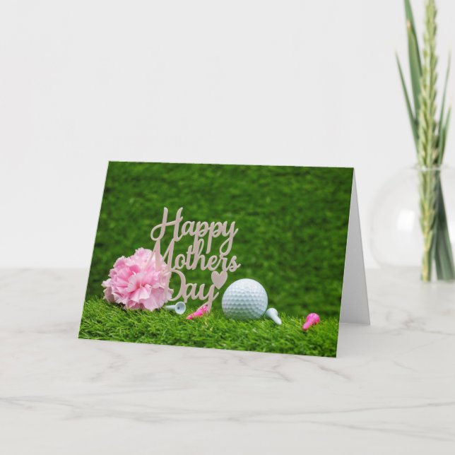 Golf Mother's Day with golf tee I love you mom Car Card (Front)