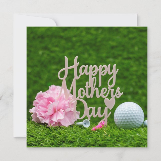 Golf Mother's Day with golf tee I love you mom  Card (Front)