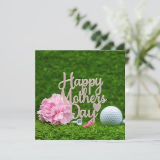 Golf Mother's Day with golf tee I love you mom Card