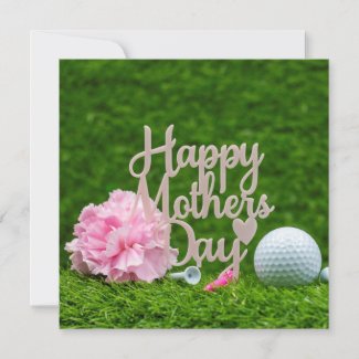 Golf Mother's Day with golf tee I love you mom Card