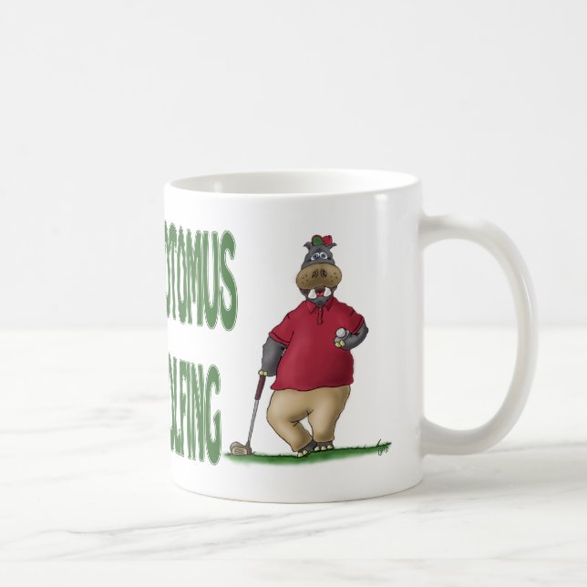 Golf Mugs: Shankapotomus Hippo Coffee Mug (Right)