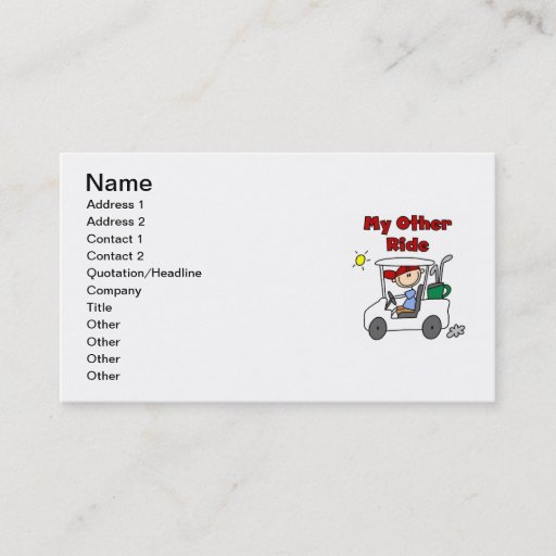 Customizable Golf My Other Ride Business Cards