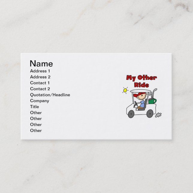 Golf My Other Ride Business Card (Front)