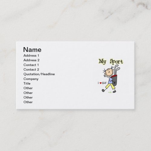 Golf My Sport Business Cards