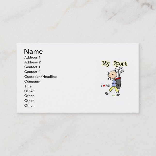 Golf My Sport Business Card (Front)