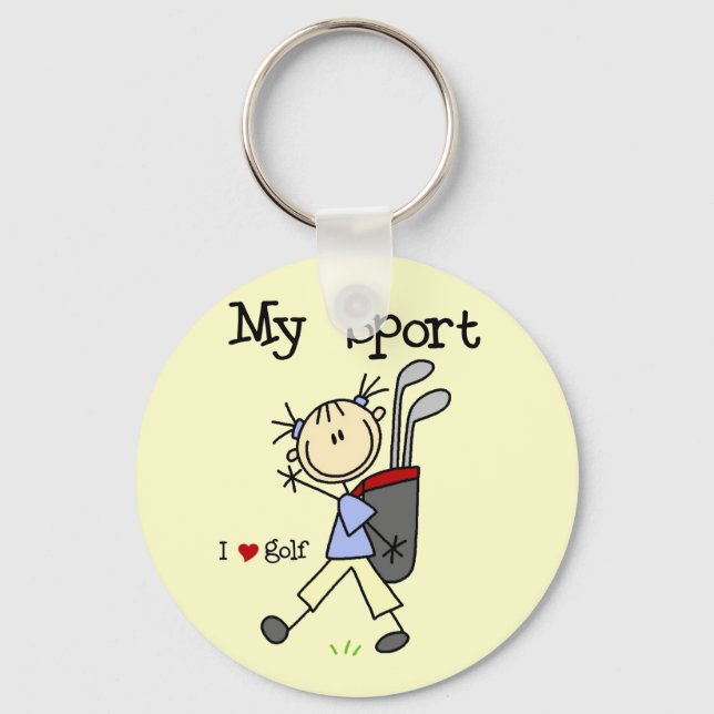 Golf My Sport T-shirts and Gifts Keychain (Front)