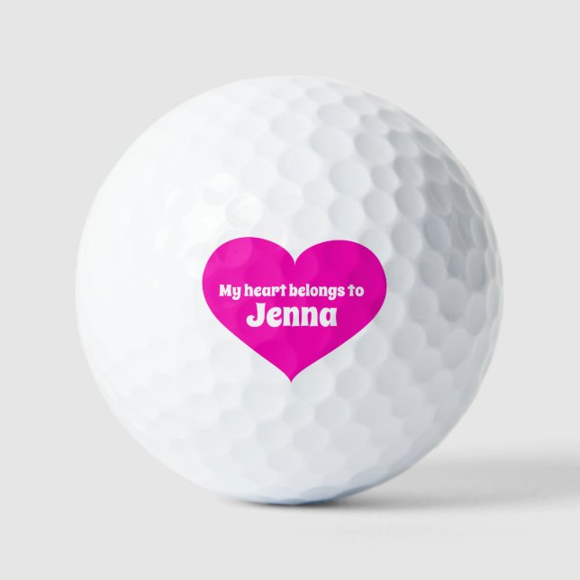 Golf name pink heart belongs golf balls (Front)