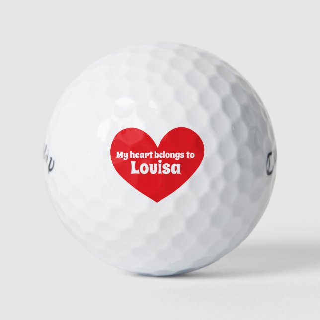 Golf name red heart belongs golf balls (Front)