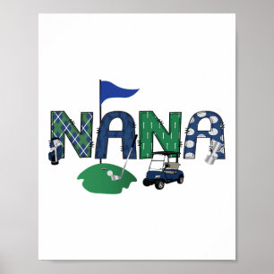 Golf Nana Hole In One Golf First Birthday Party Poster
