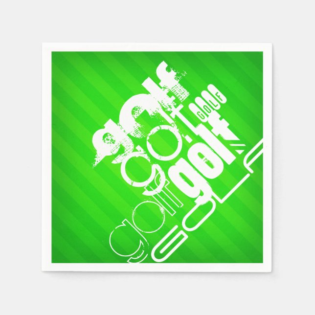 Golf; Neon Green Stripes. Napkins (Front)