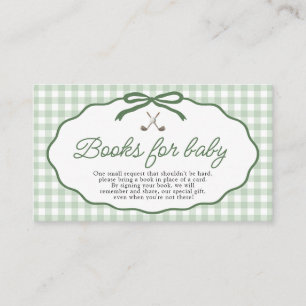 Golf New to the Club Baby Shower Books For Baby Enclosure Card