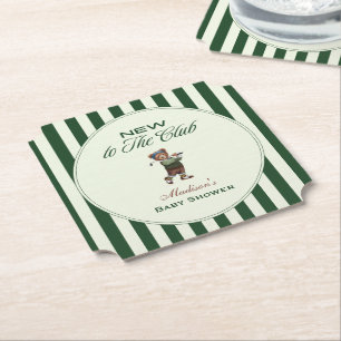 Golf "NEW TO THE CLUB" BABY Shower Coaster