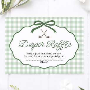 Golf New to the Club Baby Shower Diaper Raffle Enclosure Card