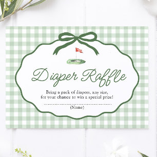 Golf New to the Club Baby Shower Diaper Raffle Enclosure Card
