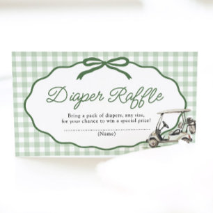 Golf New to the Club Baby Shower Diaper Raffle Enclosure Card