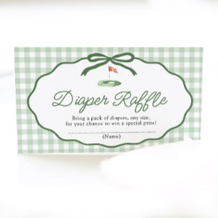 Golf New to the Club Baby Shower Diaper Raffle Enclosure Card