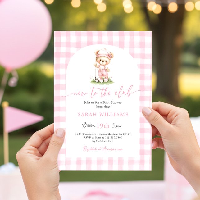 Golf New to the Club Baby Shower Girl Invitation (Creator Uploaded)