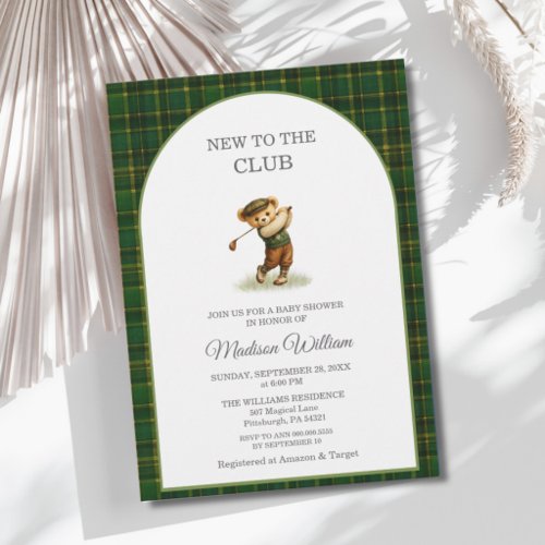 Golf New to the Club Golfing Baby Shower Invitation