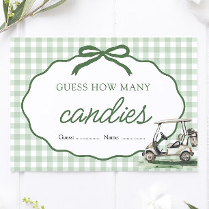 Golf New to the Club Guess How Many Candies Game Enclosure Card
