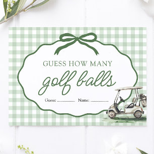 Golf New to the Club Guess How Many Golf Ball Game Enclosure Card