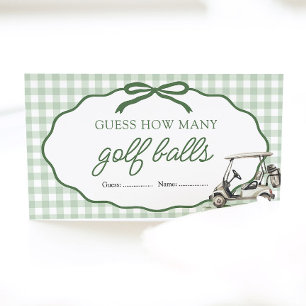 Golf New to the Club Guess How Many Golf Ball Game Enclosure Card