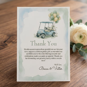 Golf New to the Club Modern Baby Shower Thank You Card