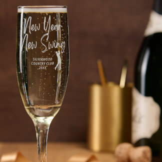 Golf New Year New Swing Modern Party Favor Custom Champagne Flute