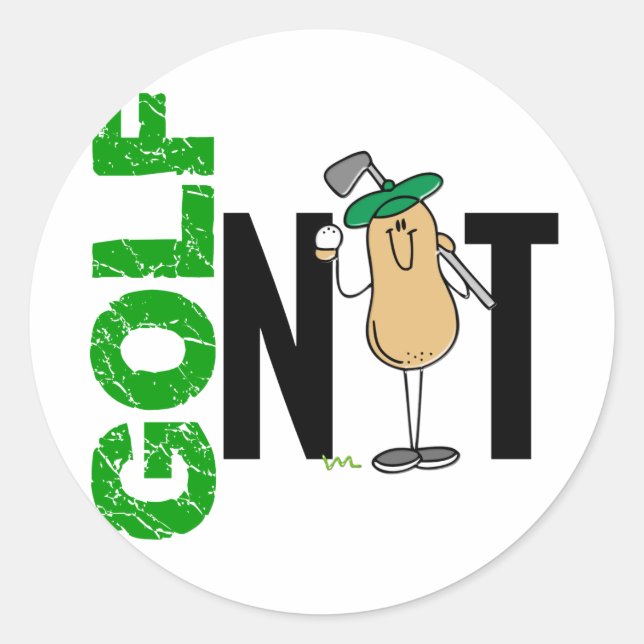 Golf Nut 1 Classic Round Sticker (Front)