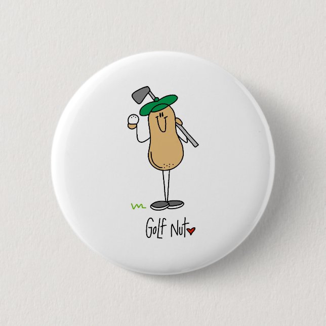 Golf Nut Pinback Button (Front)