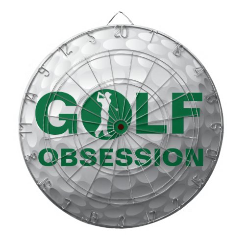 Golf Obsession Golfball Green White Dartboard