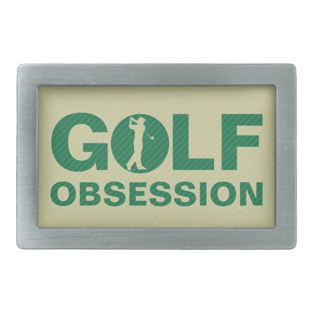 Golf Obsession Green Khaki Belt Buckle (Front)