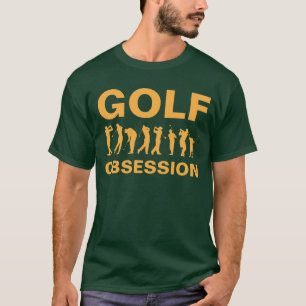 Golf Obsession Green Orange Golfing T-Shirt