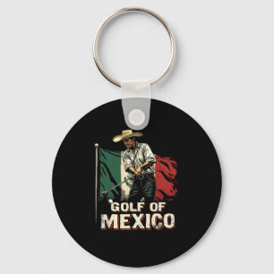 Golf Of Mexico Funny Golfer Pun Patriotic Mexican  Keychain