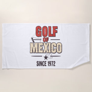 Golf of Mexico' Parody with Vintage Beach Towel