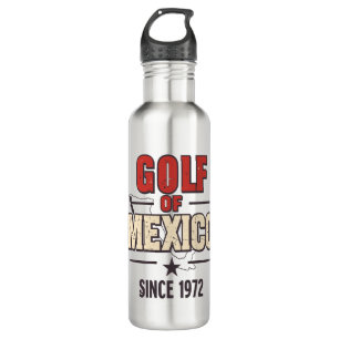 Golf of Mexico' Parody with Vintage Stainless Steel Water Bottle