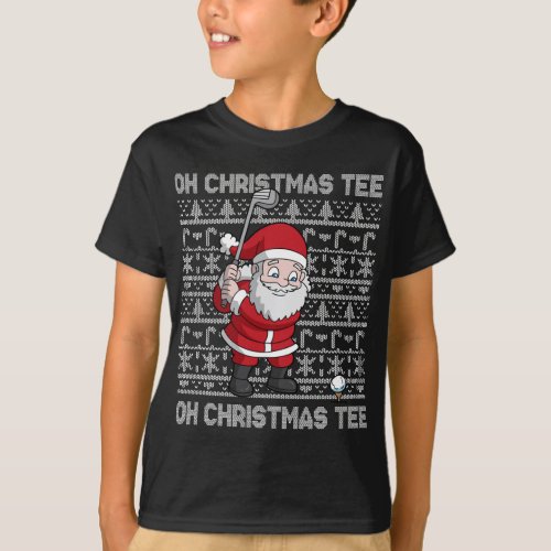 Golf Oh Christmas Santa Claus Golfer Golfing T_Shirt