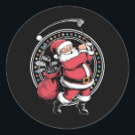 Golf Oh Christmas Santa Claus Vintage Golfer Golfi Classic Round Sticker<br><div class="desc">Golf Oh Christmas Santa Claus Vintage Golfer Golfing</div>