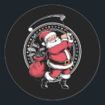 Golf Oh Christmas Santa Claus Vintage Golfer Golfi Classic Round Sticker<br><div class="desc">Golf Oh Christmas Santa Claus Vintage Golfer Golfing</div>
