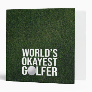 Golf on green grass 3 ring binder