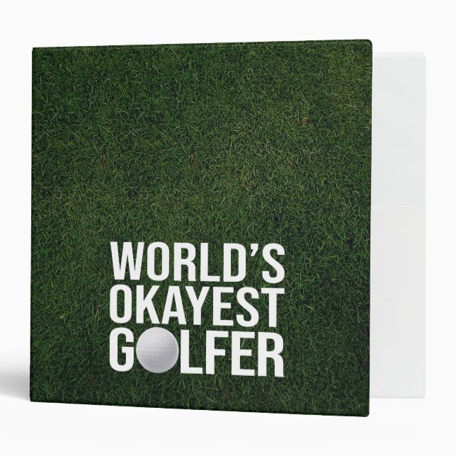 Golf  on green grass 3 ring binder (Front/Inside)