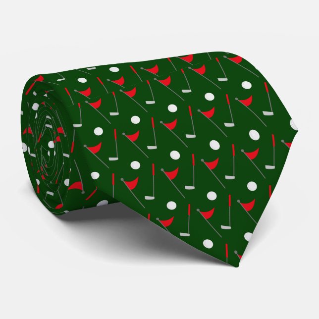 Golf On The Green  Neck Tie (Rolled)