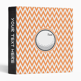 Golf; Orange and White Chevron Binder